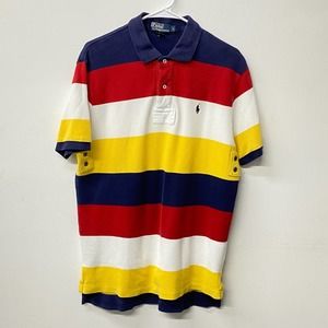 Vintage Polo Ralph Lauren Striped Rugby Multi Color Block Polo